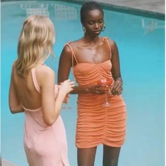 NWOT With Jean Diana Dress in Orange Size Small - Picture 2 of 10